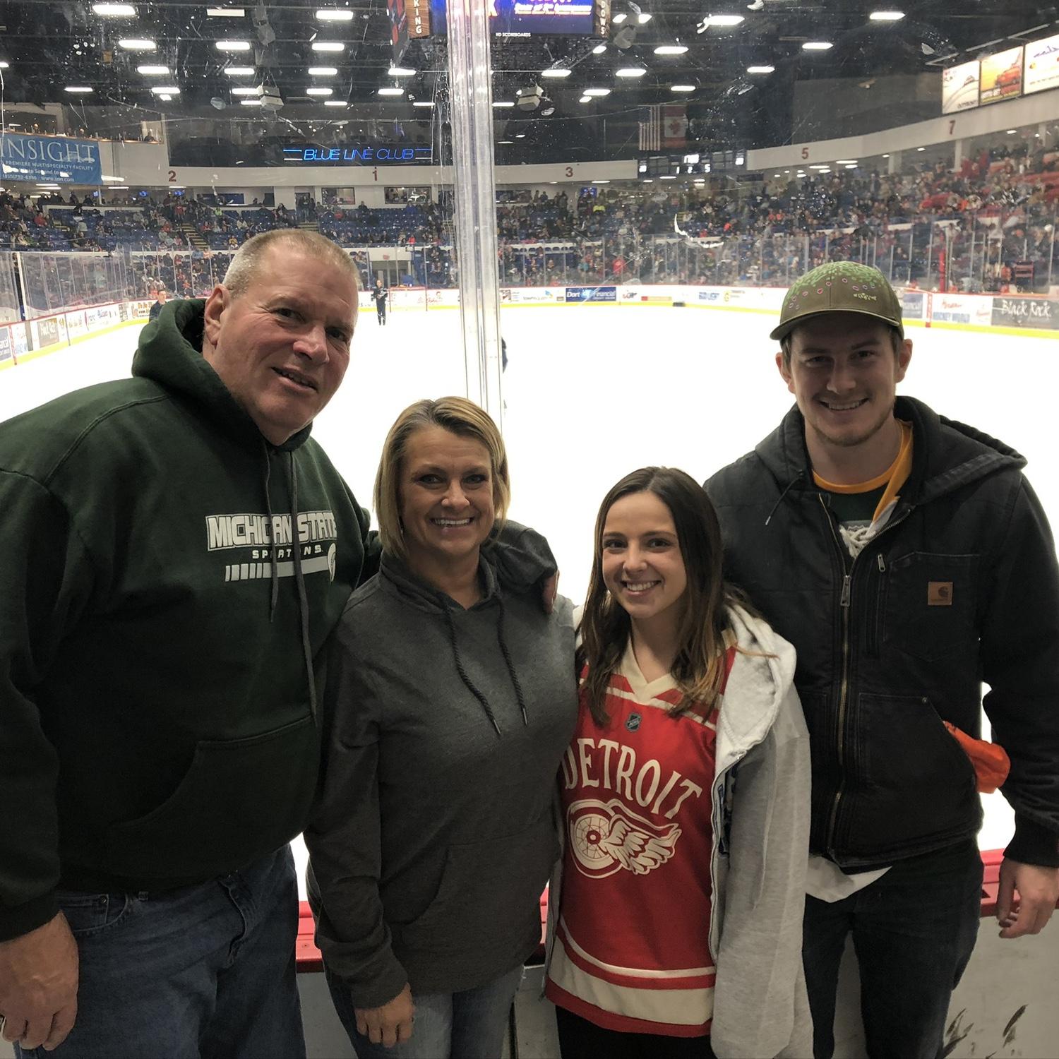 29 February 2020 - Flint Firebirds hockey game with Kali's parents.
