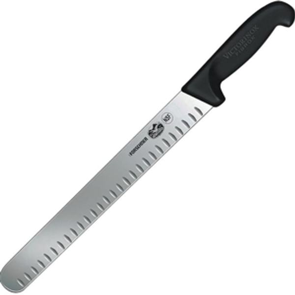 Victorinox Fibrox 12-Inch Slicing Knife with Granton Edge and Black Handle