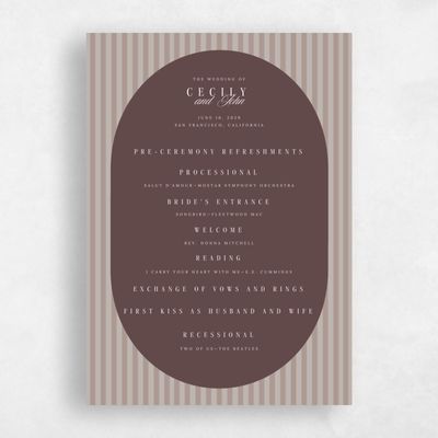 Chocolate, Brown Wedding Program - Madison