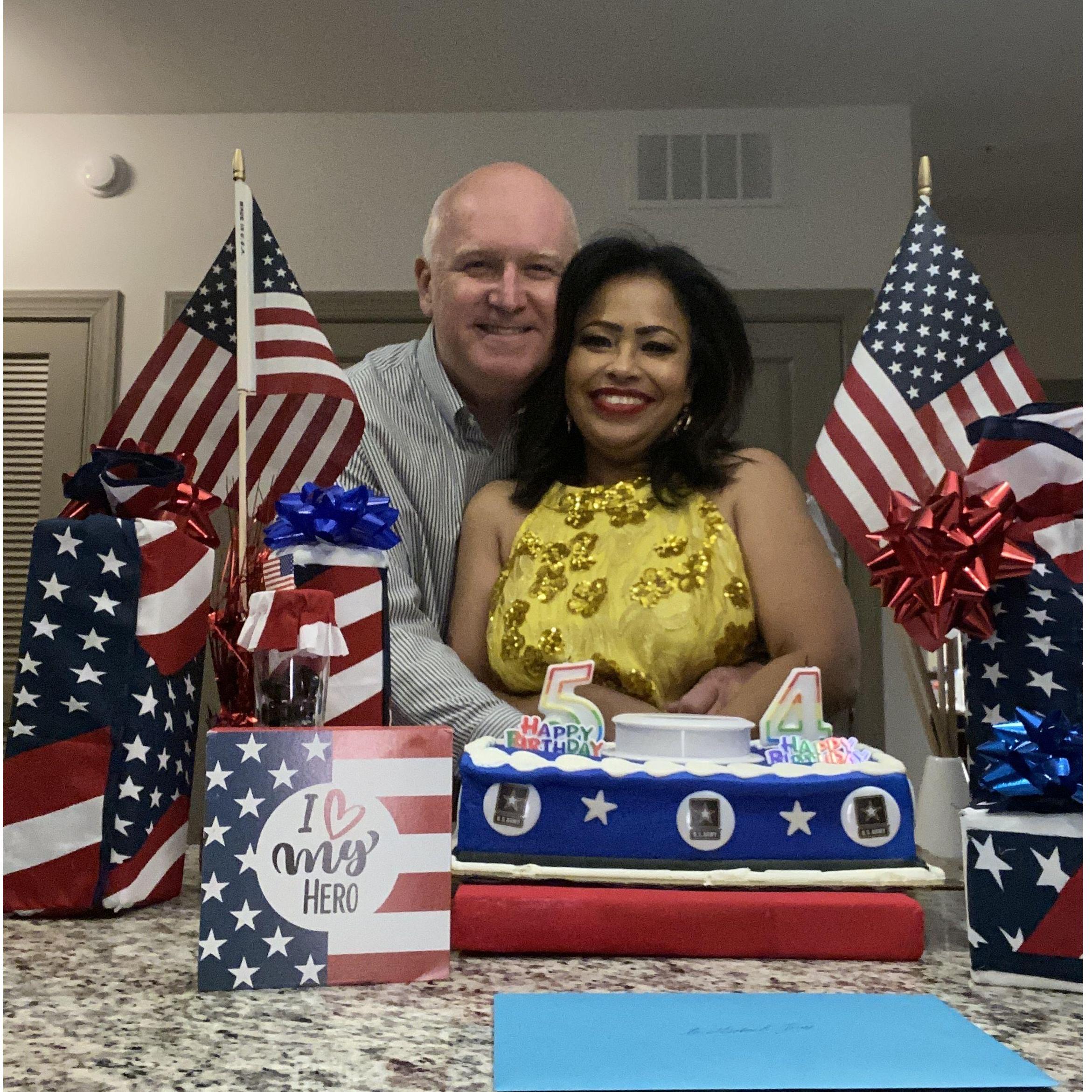 Iliana surprises Michael with a Army themed birthday party.