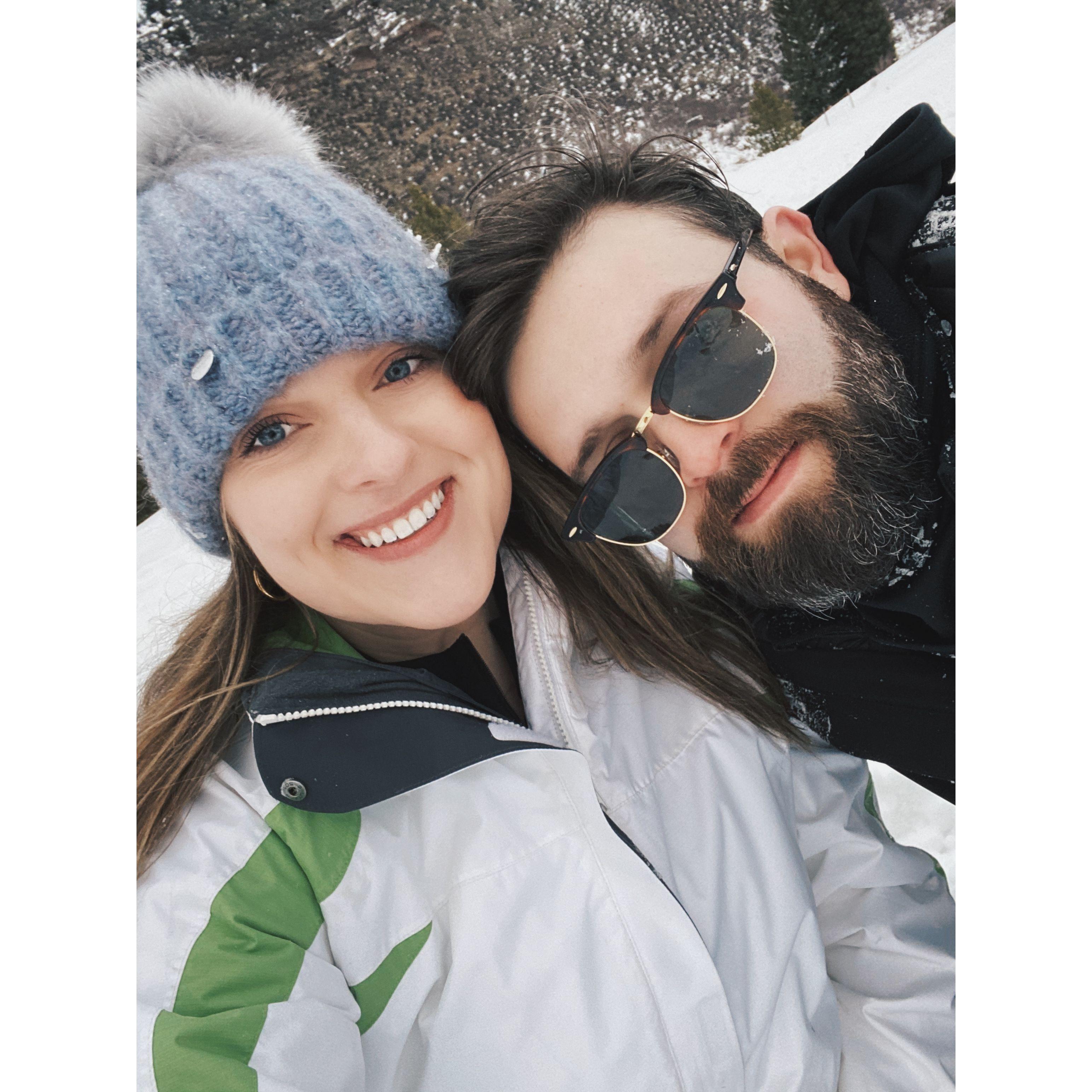 Sledding in Colorado.