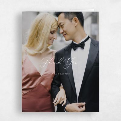 White Portrait Wedding Thank You - Abelli Photo
