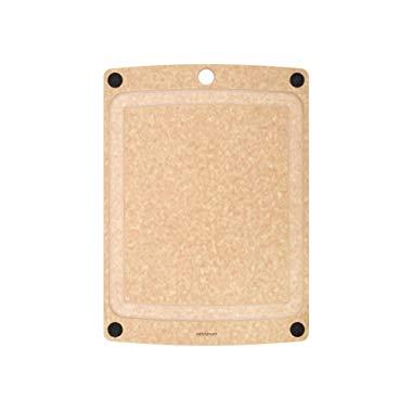 Epicurean All-In-One Cutting Board with Non-Slip Feet and Juice Groove, 17.5" by 13", Natural