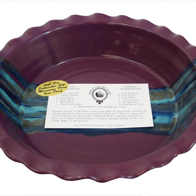 Clay In Motion Handmade Ceramic Deep Dish 9" Pie Plate - Purple Passion