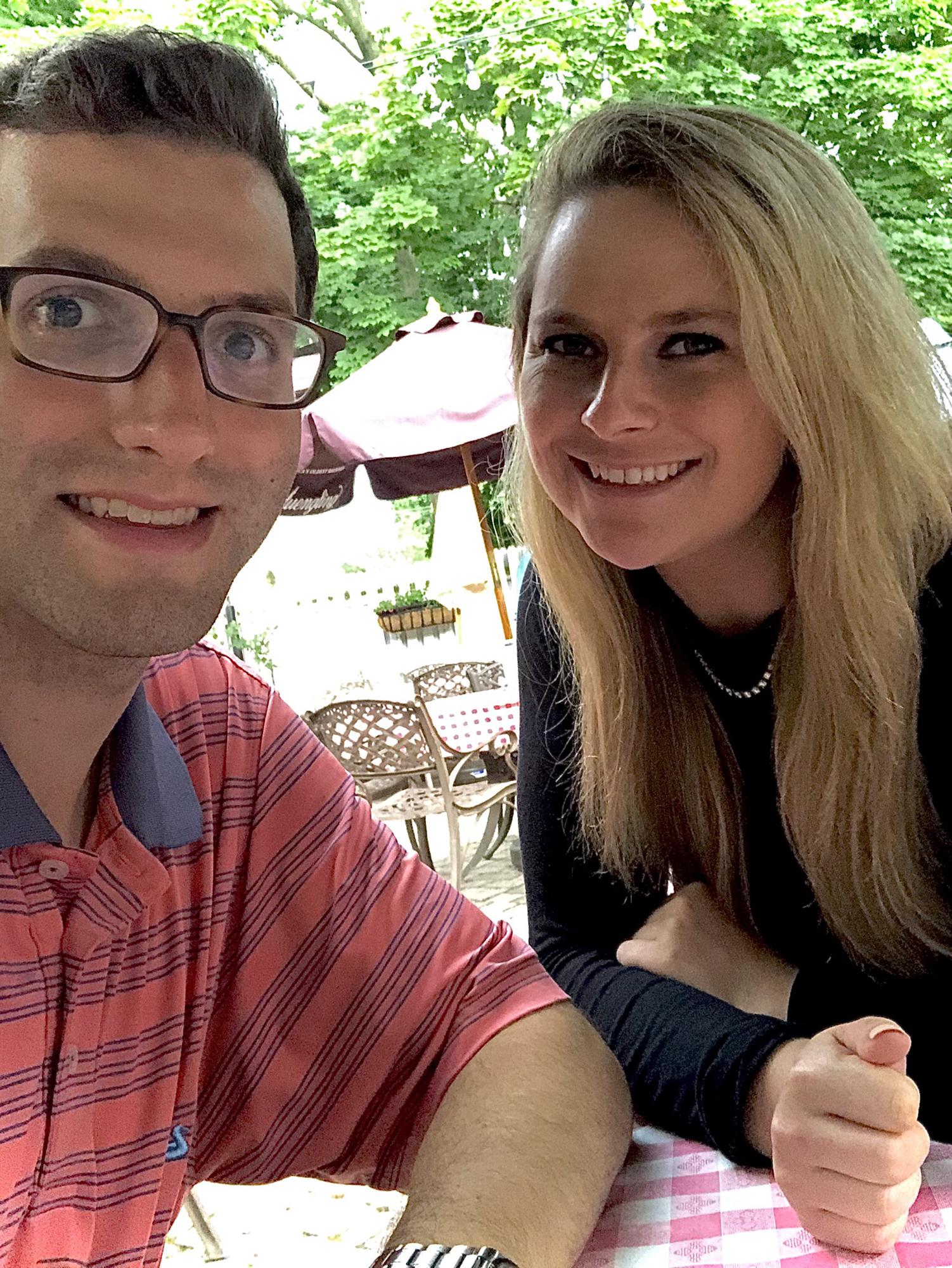 At Riley and Jake's on our 1st Anniversary of our 1st date