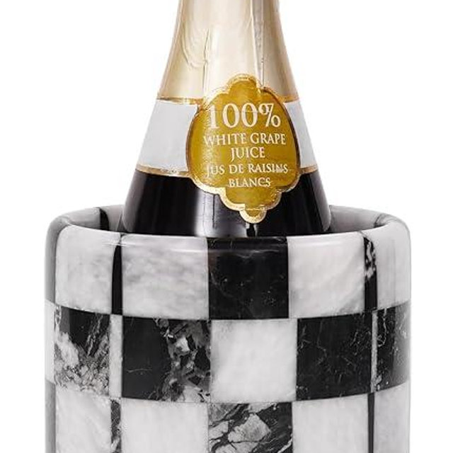 Marble Wine Chiller 6.5" Black and White Beverage Cooler for Home Bar, Kitchen Decor, Ideal for Wine Bottles, Perfect for Parties, Housewarming Gifts for New Home