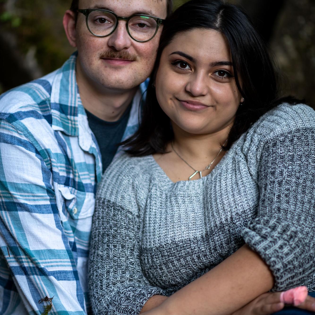 Shelby managed to get stitches in her finger the week before the engagement photos—enjoy the pop of color!