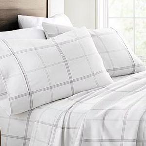 Casual Comfort Solid and Print Flannel Sheet Set - JCPenney Color - Gray Check