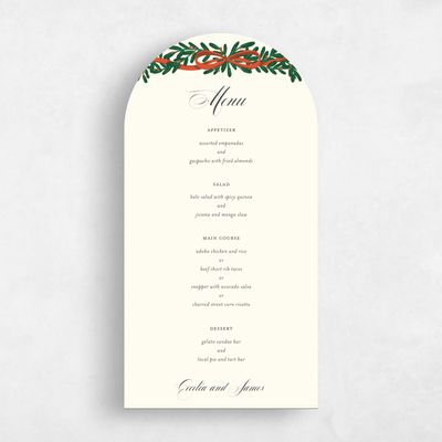 Beige Arch Wedding Menu - Crosby