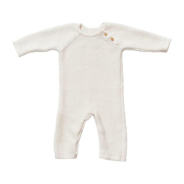 Zestt Organic Cotton Classic Knit Baby Romper, White