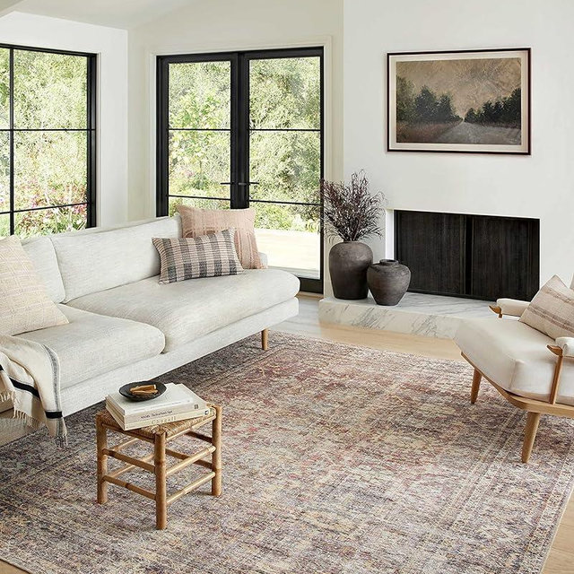 Loloi Amber Lewis x Loloi Georgie Collection GER-06 Bordeaux / Antique, 8'-4" x 11'-6", 0.19" Thick Area Rug