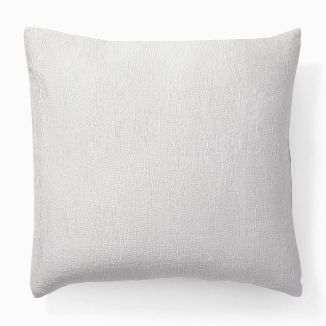 Silky TENCEL Cotton Matelasse Duvet, Euro Sham Set, Frost Gray