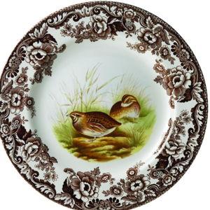 Woodland Quail Motif Plate, 8 Inch