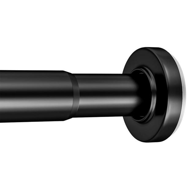 AmazerBath Spring Tension Shower Curtain Rod, 31-75 Inches Heavy Duty Shower Curtain Rod Rust Proof Bathroom Curtain Rod, Adjustable Shower Curtain Rod No Drill Easy Segmented Installation, Black