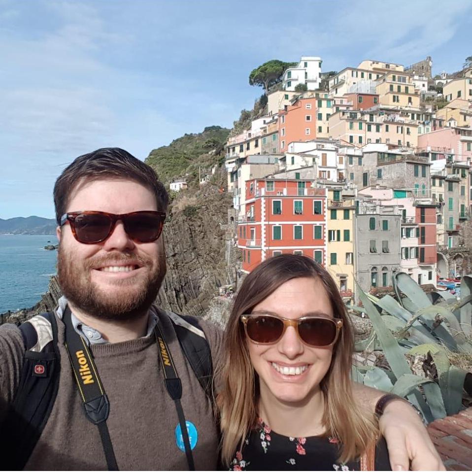 Enjoying the rainbow buildings of Cinque Terre last fall.