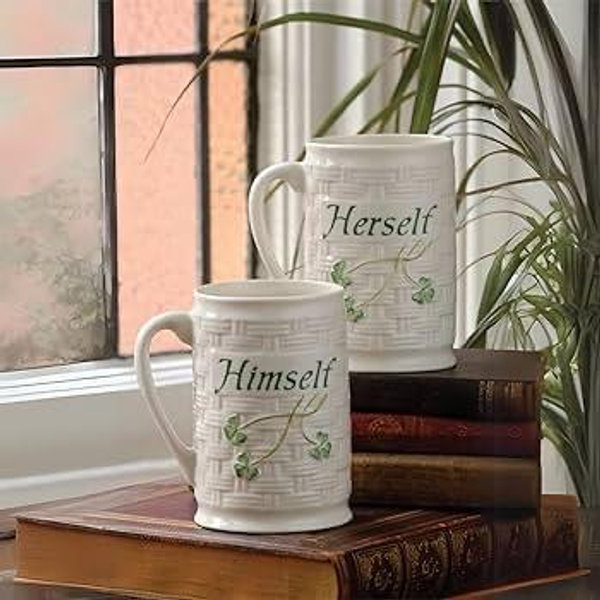 Belleek Classic Himself & Herself Mug Set
