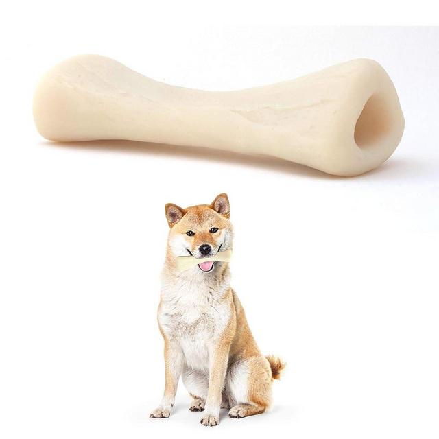 PETSLA Dog Toys for Aggressive Chewers Durable Dog Toys Made with Nylon Tough Dog Toy for Large Medium Dogs Teething Puppies (The Bone, Dogs Up to 55 lbs)