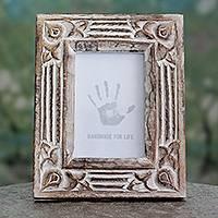 Moradabad MemoriesHand Carved Wooden Photo Frame with Antiqued Finish (4x6)