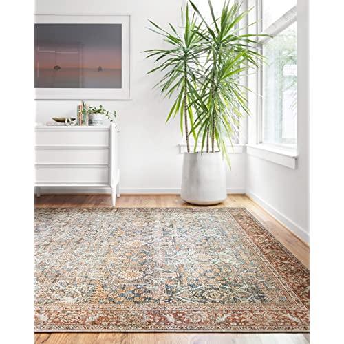 Loloi II Layla Collection Area Rugs, 7'-6" x 9'-6", OCEAN/RUST