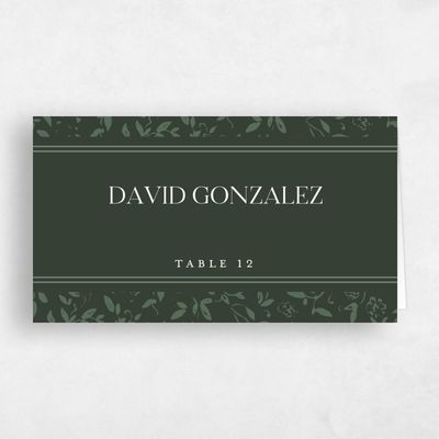 Deep Forest, Green Wedding Place Card - Manado