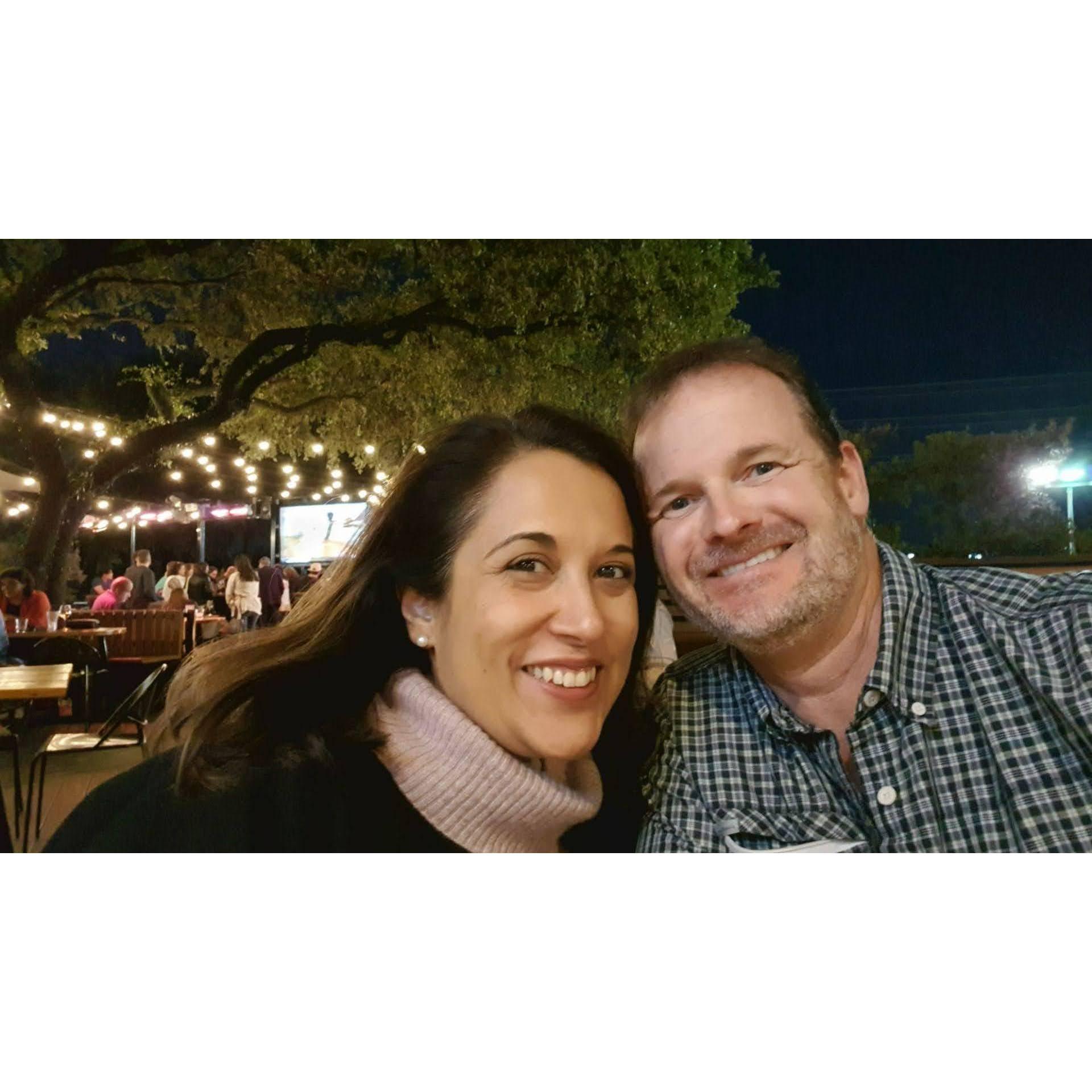One of our first selfies in the Fall of 2021.