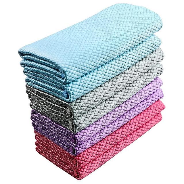 Nanoscale Cleaning Cloth, 8 Pack Niveaya Multi-Functional Reusable Lint Free Cloths, Highly Absorbent Fish Scale Microfiber Glass Cleaning Cloth, Suitable for Home, Kitchen and Auto.