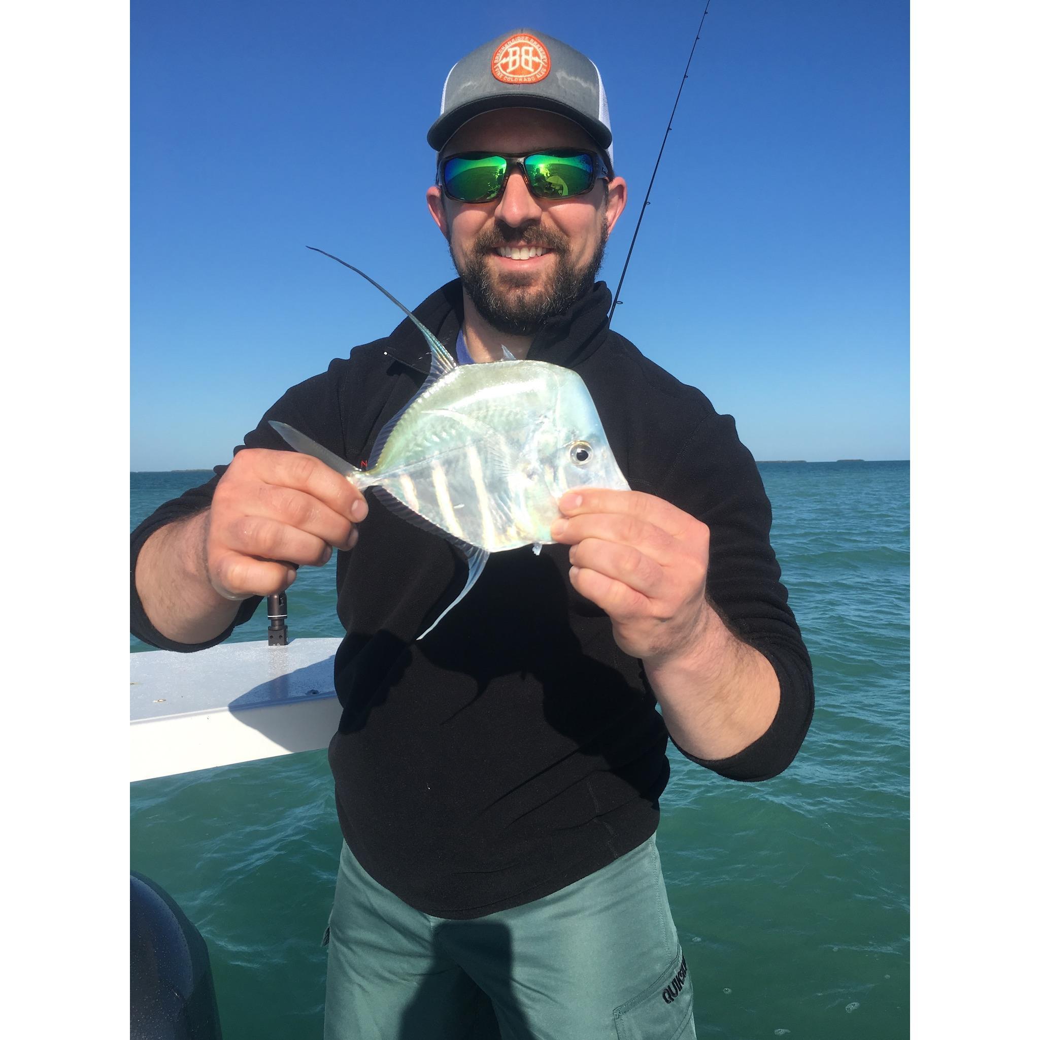 Michael with one of many 'catches of the day'