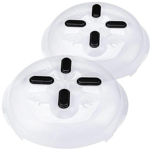 Microwave Plate Cover with Magnet, 2pcs Microwave Cover Hover Magnetic Splatter Guard Lid with Steam Vent Adsorbed Function, BPA Free, Dishwasher Safe…