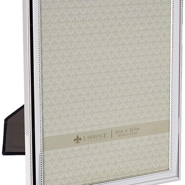 Lawrence Frames 510780 Metal Picture Frame Silver-Plate with Delicate Beading, 8 by 10-Inch