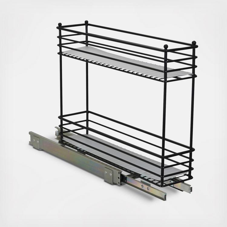 White Glidez 2tier Narrow Pull Out Cabinet Organizer 5 Inches Wide 5