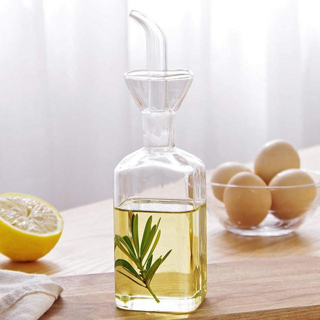 LandHope Oil Bottle Glass Olive Oil Dispenser Bottle Glass Cooking Oil Vinegar Measuring Dispenser with Spout for Kitchen and BBQ (125ml/4.27oz)