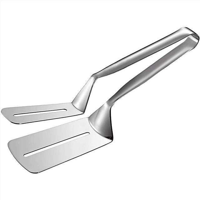 AOOSY Steak Clamps, Double Sided Spatula,Tongs for Cooking, 10 inch Multifunctional Stainless Steel Food Flipping Spatula Tongs Clip for Beefsteak Bread Hamburger BBQ Meats Pizza Pies Bread Fish