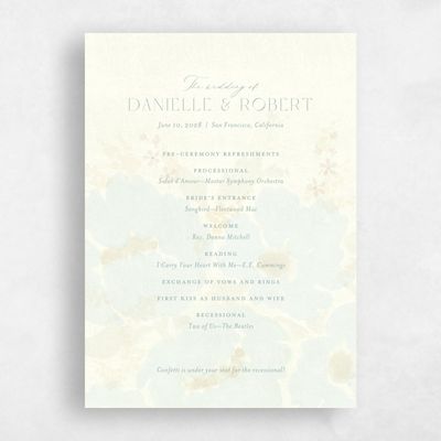Blue Sage Wedding Program - Elidure