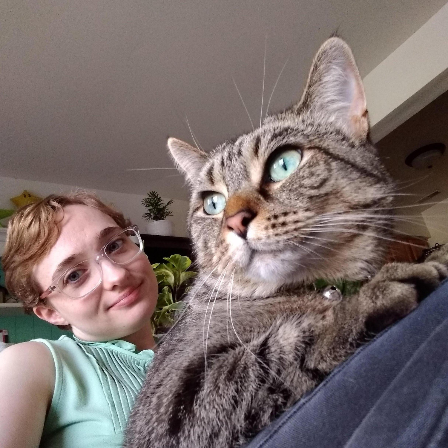 6.8.2021 - Belleville, MI
Relaxing with our cat Tama as she birdwatches out the apartment window.