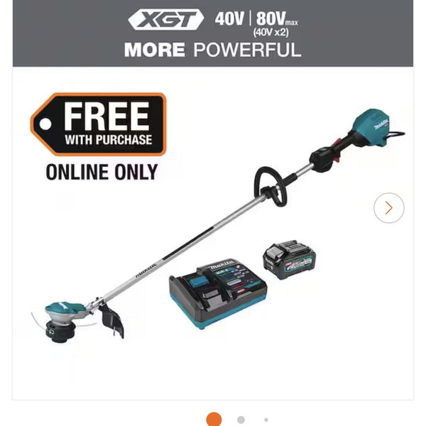 Makita XGT 40V max Brushless Cordless 15 in. String Trimmer (Tool Only) GRU01Z