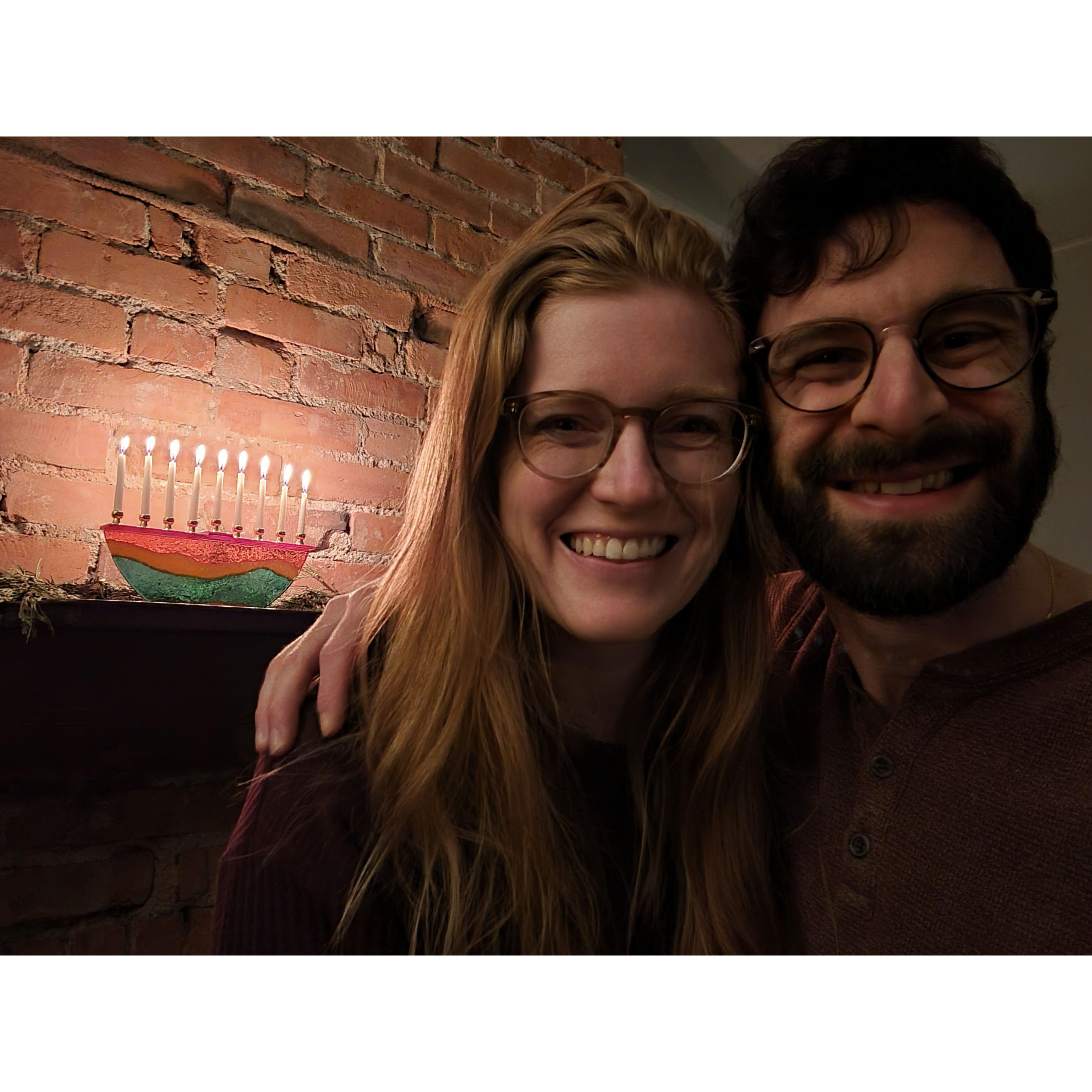Celebrating the holidays together for the first time.