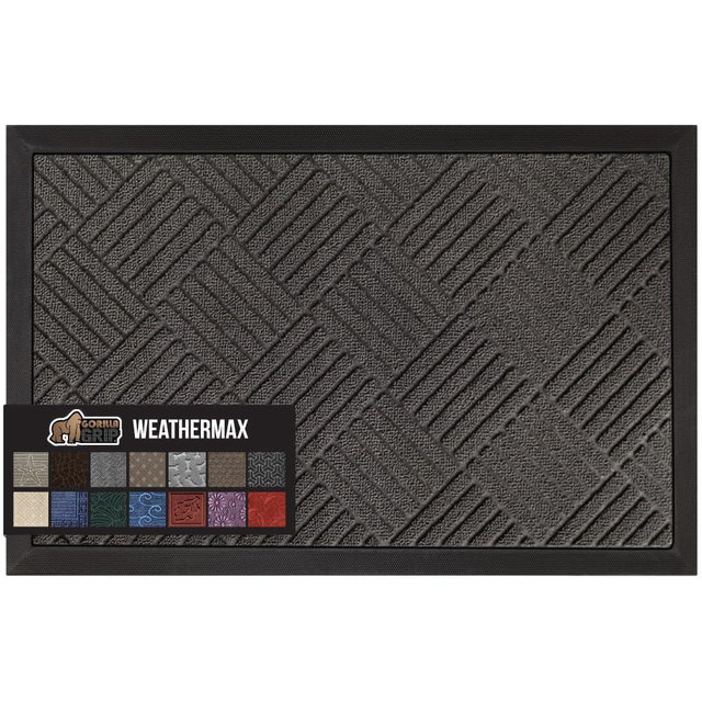 Gorilla Grip 100% Waterproof All-Season WeatherMax Doormat, 72x24 Runner, Durable Natural Rubber, Stain and Fade Resistant, Low Profile, Indoor Outdoor Door Mats, Easy Clean Entry Mat, Gray Diamond