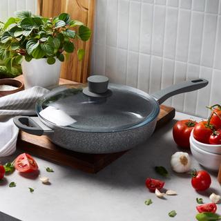 Parma Plus Ceramic Nonstick Saute Pan with Lid & Helper Handle