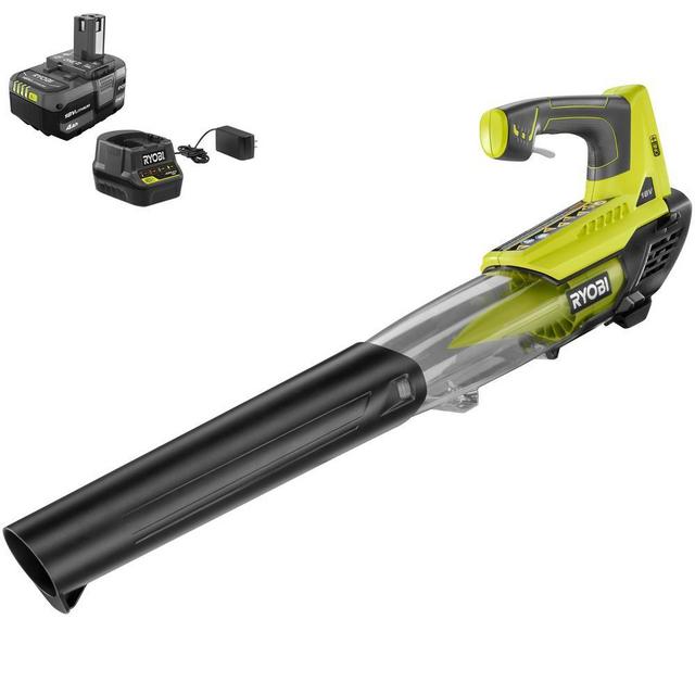 100 MPH 280 CFM ONE+ 18-Volt Variable-Speed Lithium-Ion Cordless Jet Fan Leaf Blower 4.0 Ah Battery and Charger Included