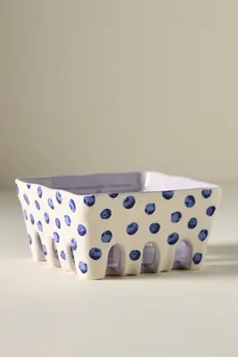 Berry Icon Handpainted Stoneware Berry Basket