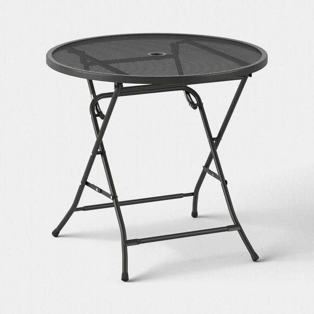Steel Round Metal Mesh Outdoor Patio Bistro Table Black - Room Essentials™