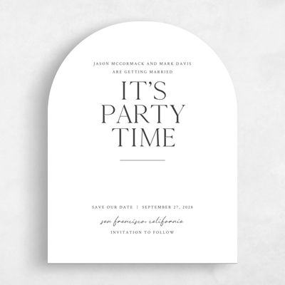 White Arch Wedding Save the Date - Celeste Portrait