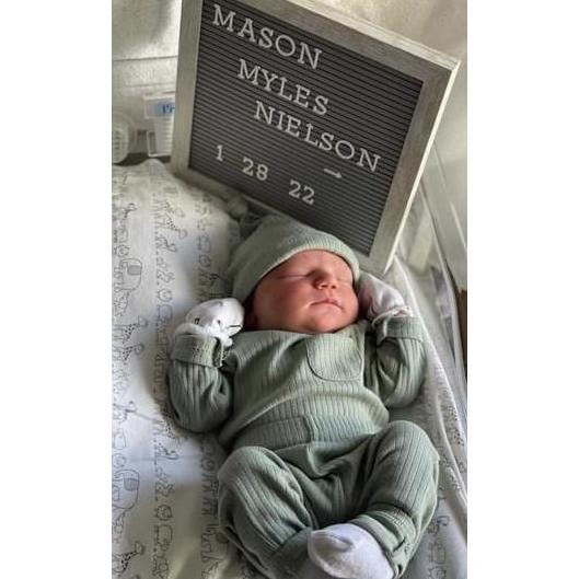 The newest addition to our family. Yes, we will be grandparents at our wedding!