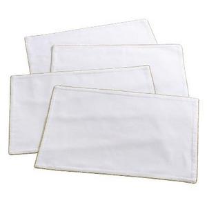 4pk Gold Luana Shimmering Border Design Placemat 14"x20" - Saro Lifestyle®