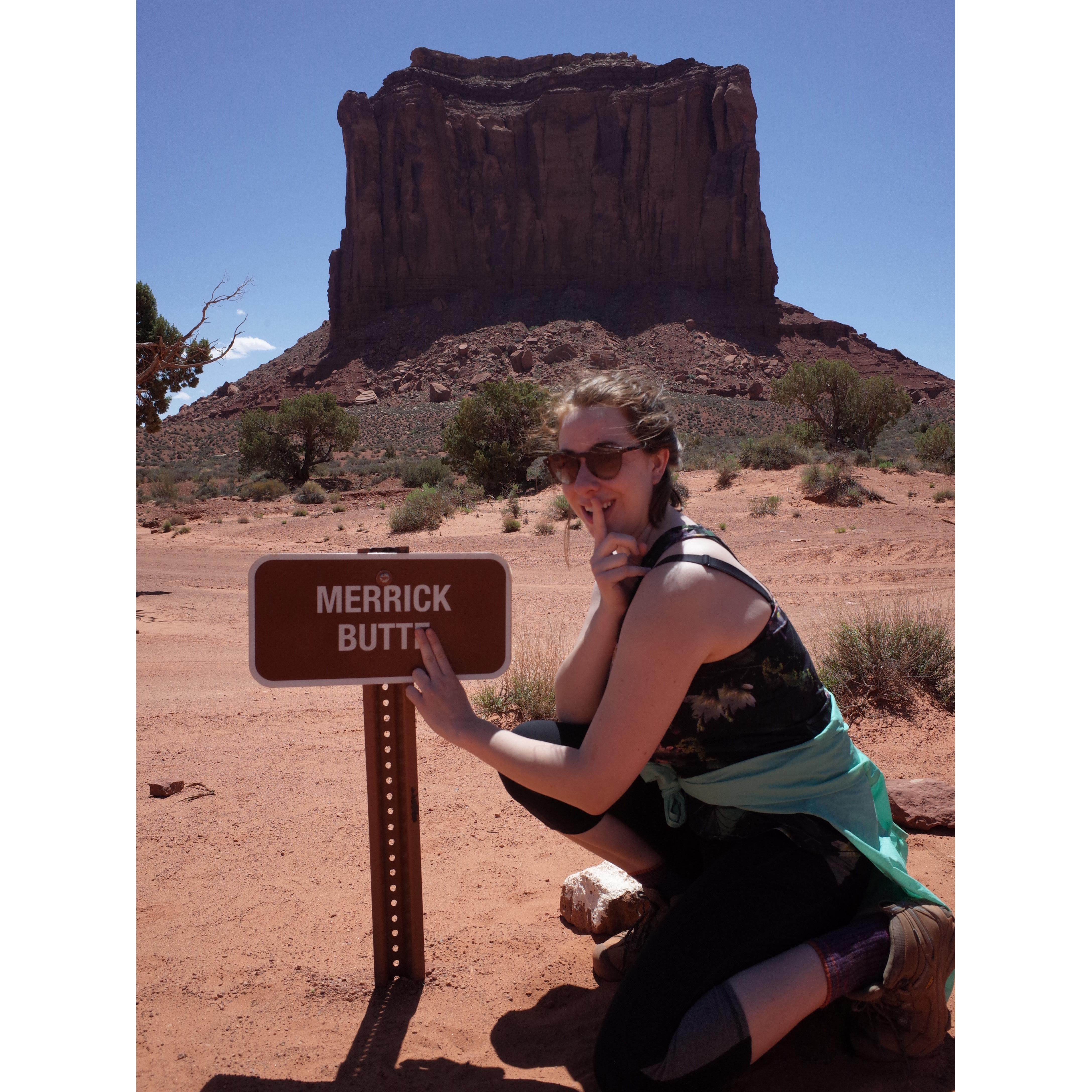 Kendra goofing around in Monument Valley