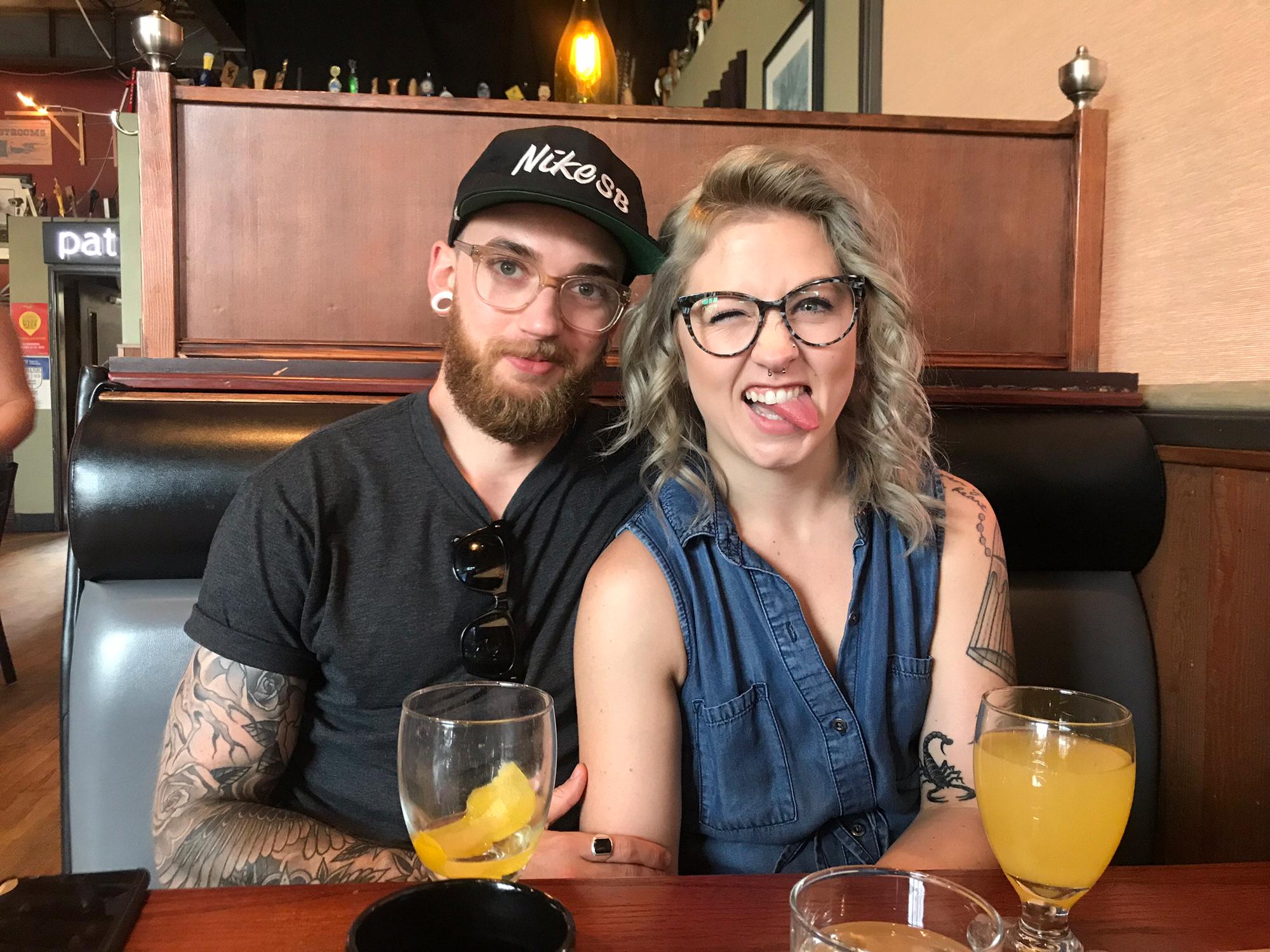 Mimosas at our regular brunch spot!