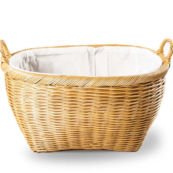 Oval Wicker Laundry Basket