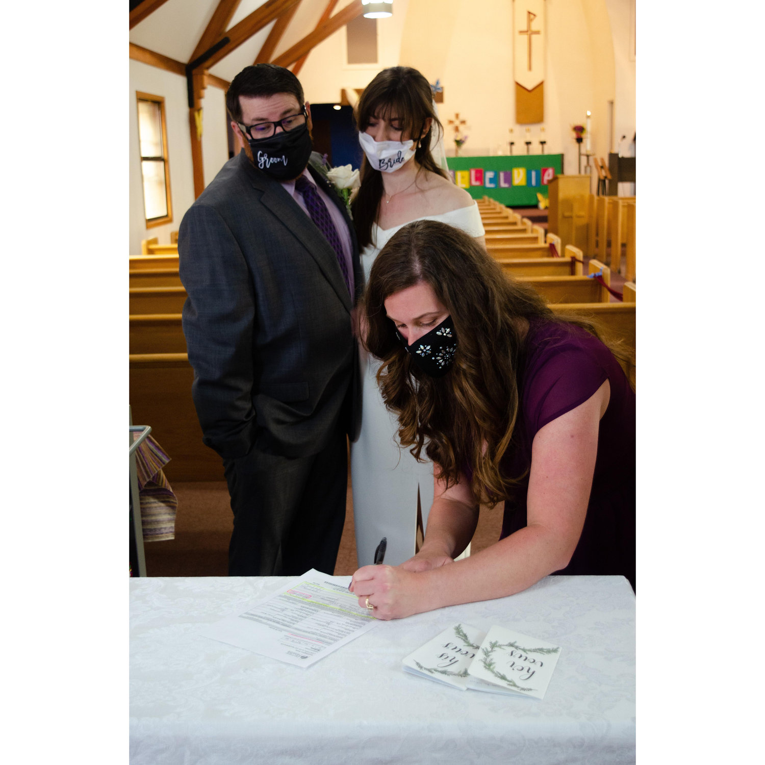 Melissa, our Matron of Honor, signing as our witness.