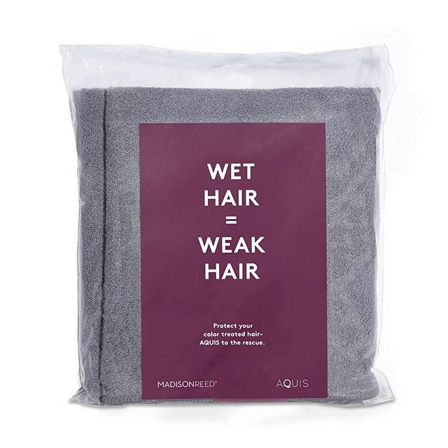 Madison Reed x AQUIS Quick Drying Towel, Cuts Hair Drying Time by 50%, Reduces Frizz & Breakage, for All Hair Types, Size 16” x 39”