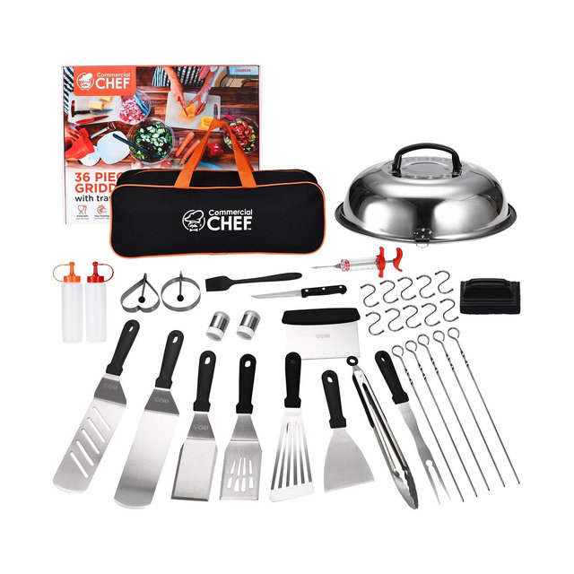 Commercial Chef 36 Piece Stainless Steel Griddle Accessories Kit for Blackstone and Other Griddles